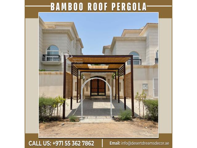 Beach Bamboo Roofing Pergola in Abu Dhabi, Dubai, Uae.