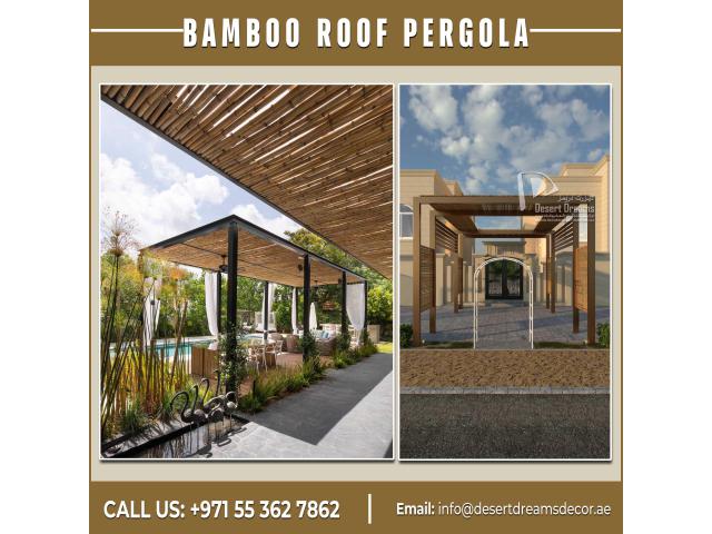 Beach Bamboo Roofing Pergola in Abu Dhabi, Dubai, Uae.