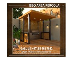 BBQ Area Wooden Pergola Uae | Outdoor Pergola | Teak Wood Pergola Uae.