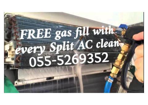 ac repair cleaning repair gas ajman 055-5269352