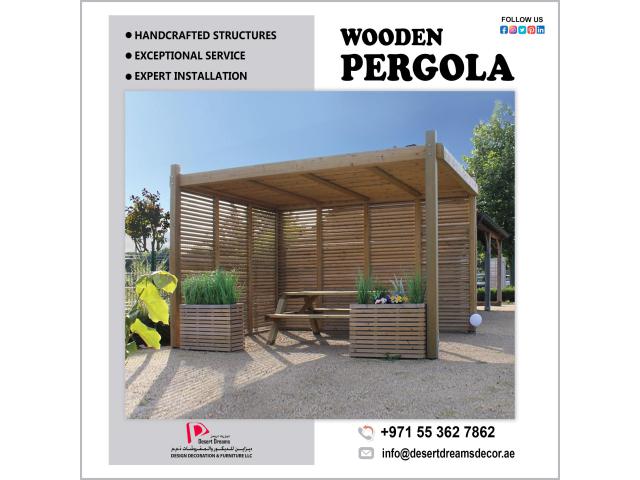 Kids Play Ground Pergola Dubai | Hut Design Pergola | Wood Pergola Uae.