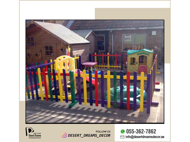 Kids Play Ground Fence Dubai | Supply and Install Multi-Color Fence Uae.