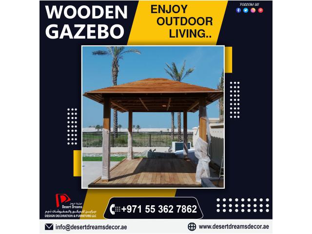 Luxurious Style Wooden Gazebo Manufacturer in Uae.
