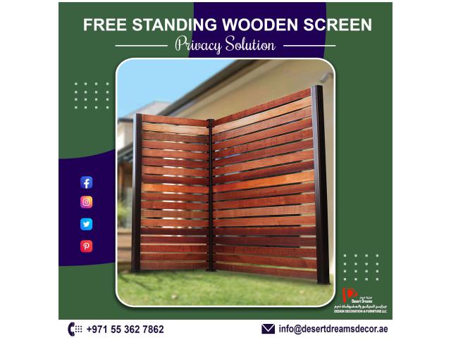 Wooden Privacy Screen Dubai | Free Standing Privacy Screen | Garden Fence Uae.