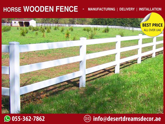 Horse Racing Fence Uae | White Picket Fence | Wooden Log Fences Dubai.