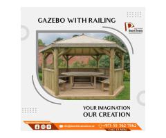 Garden Wooden Room | Corner Gazebo | Wooden Gazebo with Railing in Uae.