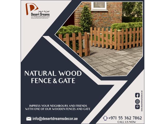Natural Wood Fences Uae | White Picket Fence and Gates | Dubai.