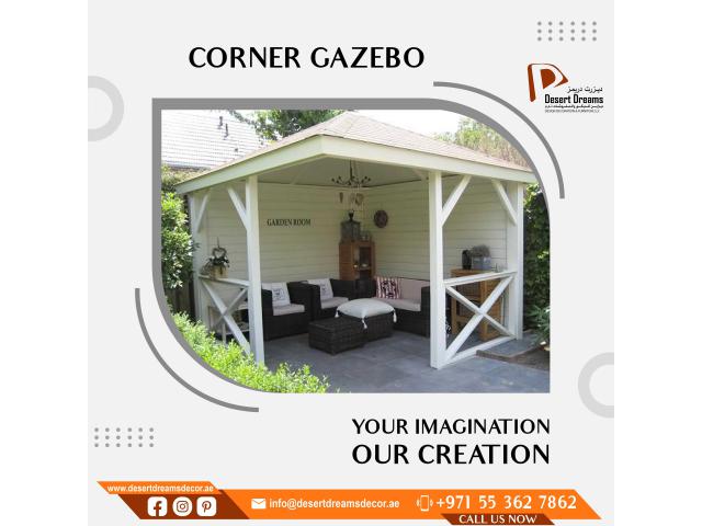 Solid Wood Gazebo Uae | Sitting Area Garden Gazebo | Al Ain.