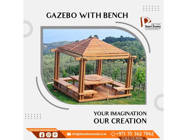 Solid Wood Gazebo Uae | Sitting Area Garden Gazebo | Al Ain.