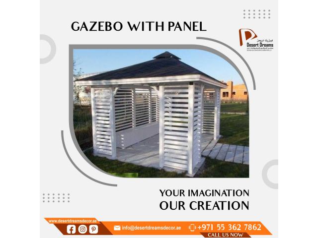 Design and Construction Wooden Gazebo in Dubai, Abu Dhabi, Al Ain.