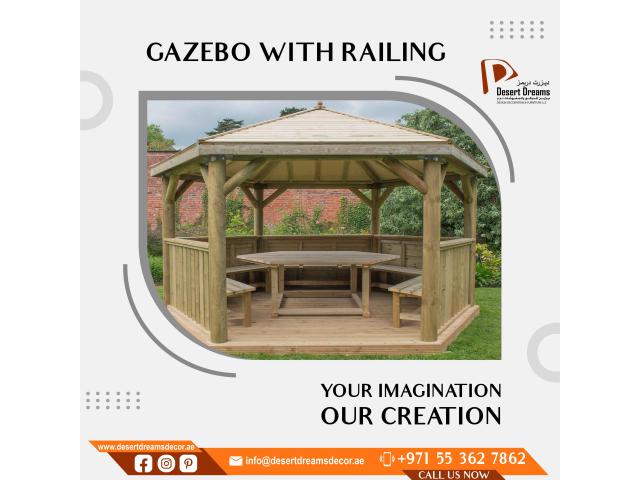 Design and Construction Wooden Gazebo in Dubai, Abu Dhabi, Al Ain.