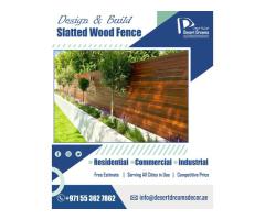 Wooden Slatted Fence Dubai | Natural Wood Fencing in Uae.