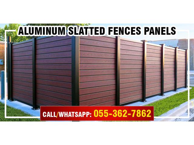 Aluminum Slatted Fence Dubai | Powder Coated Aluminum Fence Uae.