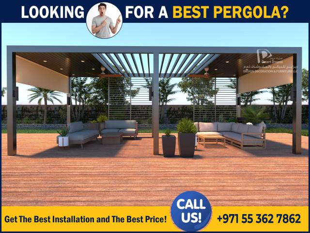 Aluminum Modern Design Pergola Abu Dhabi | Garden Sitting Pergola Uae.