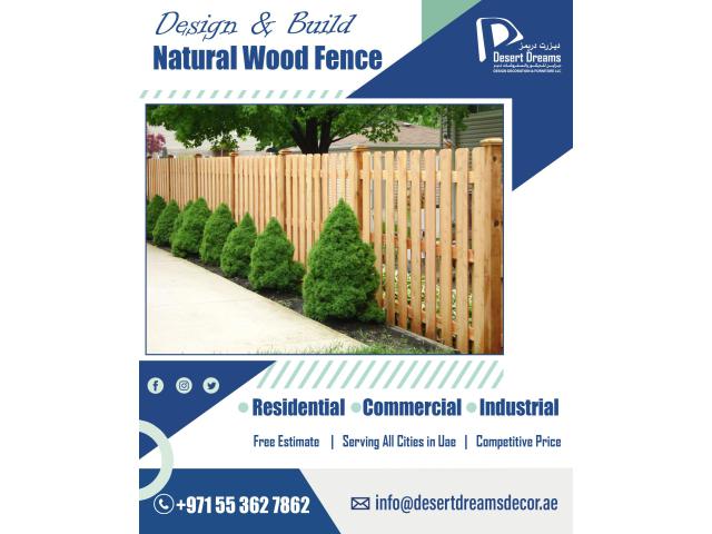 Solid Wood Fence Dubai | Natural Wood Fence | Wall Mounted Fence Dubai.