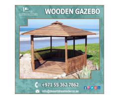 Octagon Shape Wooden Gazebo Dubai | Wooden Gazebo and Decking in Uae.