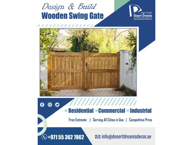 Tall Height Wooden Fences Dubai | Natural Wood Fence and Door in Uae.