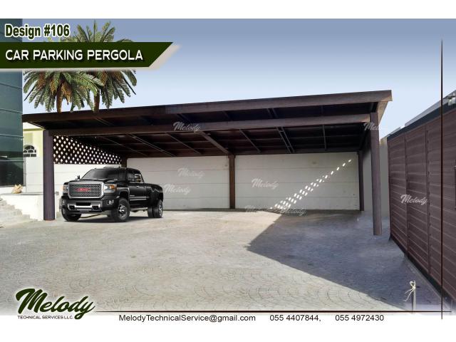 Wooden Car Parking Shade | Car Parking Pergola in UAE