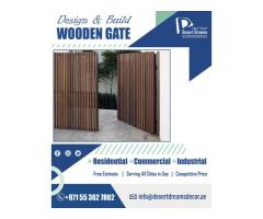 Wooden Slatted Fence Uae | Wall Mounted Natural Wood Fence in Uae.