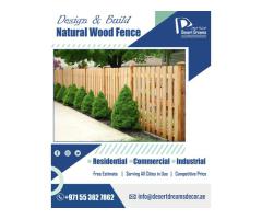 Wooden Slatted Fence Uae | Wall Mounted Natural Wood Fence in Uae.
