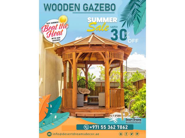 Cupola Roof Wooden Gazebo in Dubai | Premium Wood Gazebo Manufacturer in Uae.