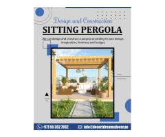 Villa Backyard Pergola in Uae | Wooden Louvered Pergola | Free Standing Pergola.