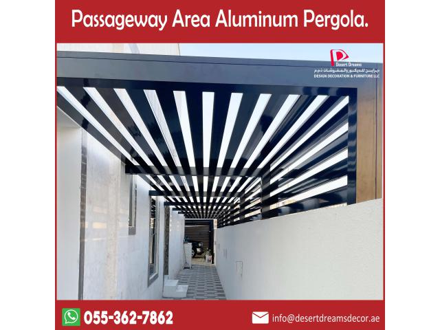 Passageway Aluminum Pergola Uae | Aluminum Pergola Company in Abu Dhabi.