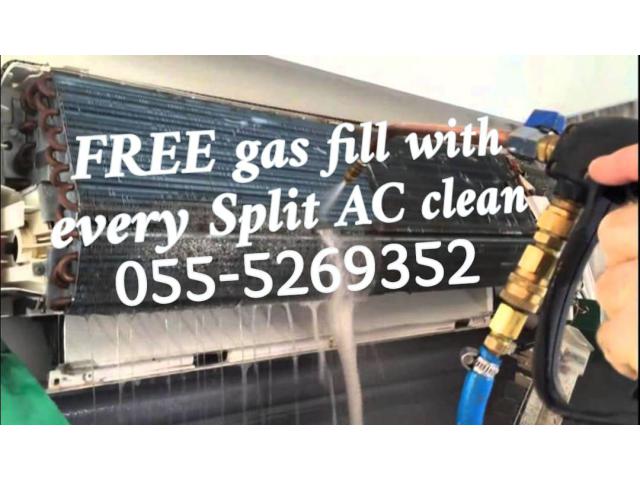 split ac repair cleaning gas install in uaq umm al quwain 055-5269352