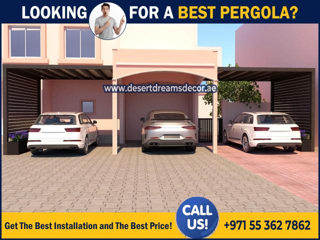 Wooden Pergola for Luxury Cars in Uae | Large Area Parking Pergola Dubai.