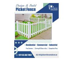 Wooden Fencing Work in Dubai | Natural Wood Fencing | White Picket Fence Uae.
