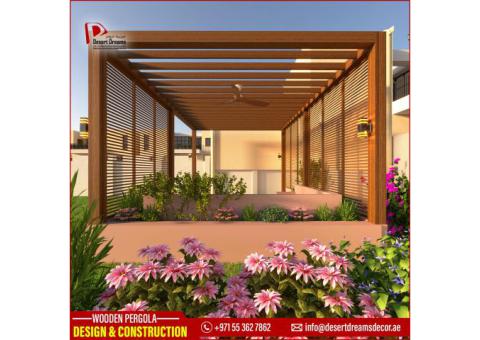 Design and Construction Timber Pergola in Dubai, Abu Dhabi, Al Ain, Uae.