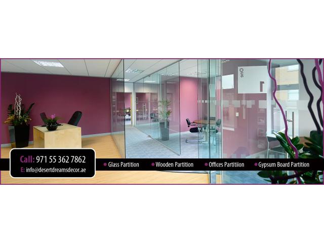 Offices Glass Partition Work in Abu Dhabi | Gypsum Partition | Wooden Partition.