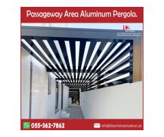 Wood Texture Aluminum Pergola in Uae | Louver Aluminum Pergola Suppliers in Uae.