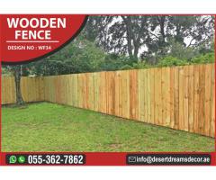 Outdoor Wooden Fencing Dubai | Natural Wood Fences in Uae | Pool Fence Design.