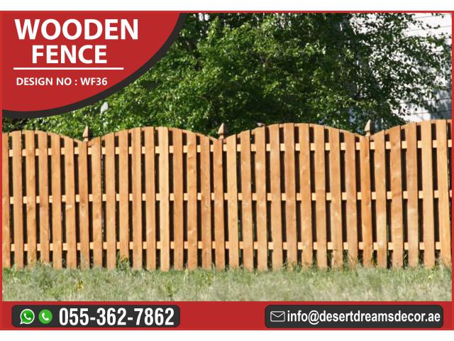 Outdoor Wooden Fencing Dubai | Natural Wood Fences in Uae | Pool Fence Design.