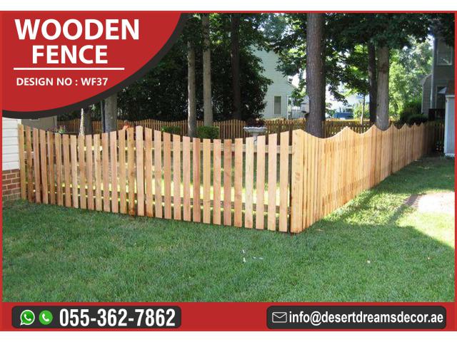 Outdoor Wooden Fencing Dubai | Natural Wood Fences in Uae | Pool Fence Design.