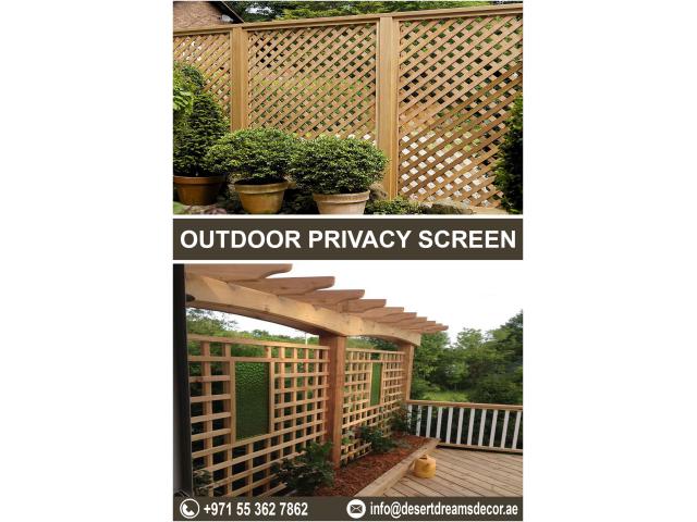 Outdoor Wooden Fencing Dubai | Natural Wood Fences in Uae | Pool Fence Design.