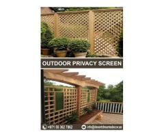 Outdoor Wooden Fencing Dubai | Natural Wood Fences in Uae | Pool Fence Design.