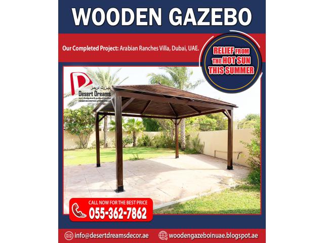 Teak Wood Gazebo Manufacturing and Installing in Uae | Outdoor Seating Gazebo.