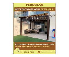 Timber Pergola Making in Uae | Restaurant Seating Pergola | Dubai | Abu Dhabi.