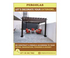 Timber Pergola Making in Uae | Restaurant Seating Pergola | Dubai | Abu Dhabi.