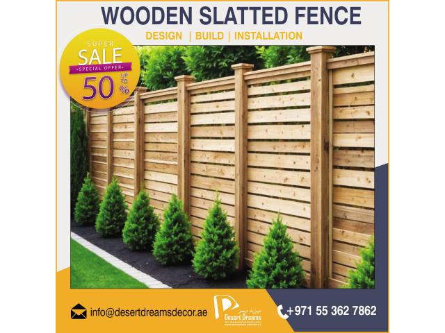 Solid Wood Fences Dubai | Free Standing Wooden Fences Suppliers in Uae.