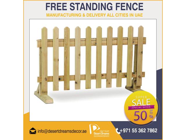 Solid Wood Fences Dubai | Free Standing Wooden Fences Suppliers in Uae.