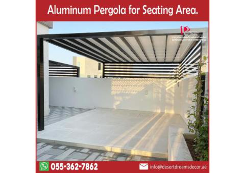 Aluminum Profile Pergola Dubai | Powder Coating Aluminum Pergola Fabrication and Installing.