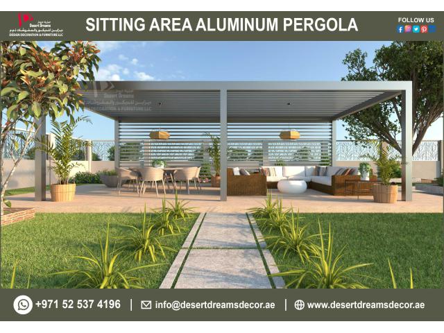 Aluminum Profile Pergola Dubai | Powder Coating Aluminum Pergola Fabrication and Installing.