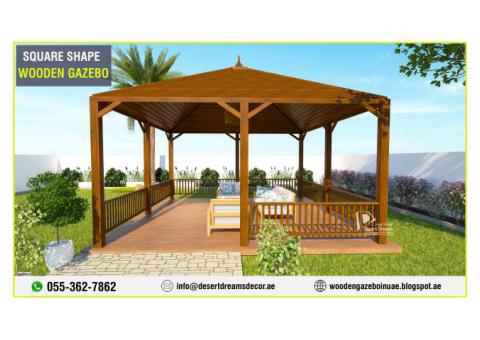 Meranti Wood Gazebo in Uae | Teak Wood Gazebo Manufacturer and Installing in Uae.