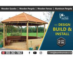 Meranti Wood Gazebo in Uae | Teak Wood Gazebo Manufacturer and Installing in Uae.