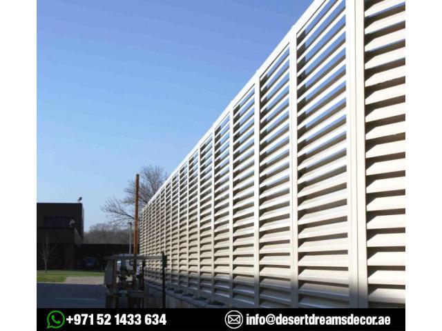 Aluminum Slatted Fence and Gates in Uae | Aluminum Louver Fence Dubai.