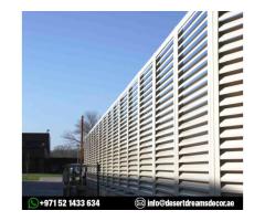 Aluminum Slatted Fence and Gates in Uae | Aluminum Louver Fence Dubai.