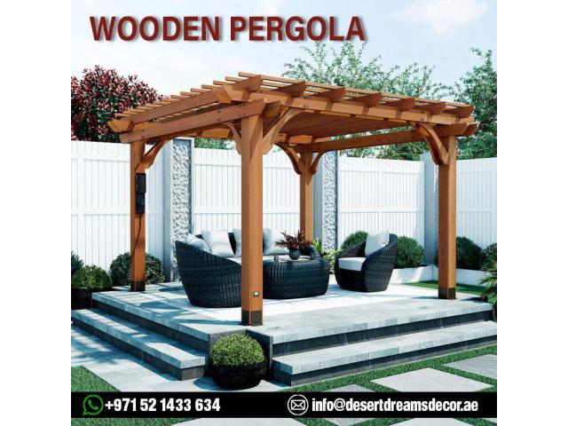 Wooden Pergola Contractor in Dubai | Hardwood Pergola | Pergola Design Uae.